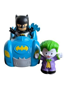 Fisher-Price Little People DC Super Friends Batman Batmobile & The Joker Toy Set